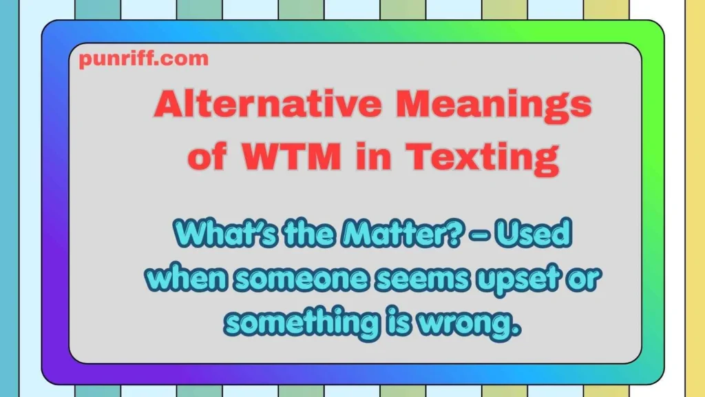 Alternative Meanings of WTM in Texting